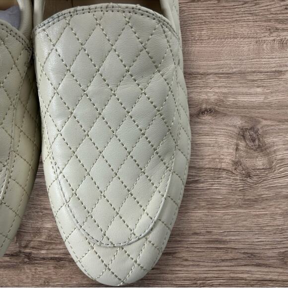 Onyx Quilted Leather Loafers Cream Size US 8.5 / EU 39 NWOT Slip-On Elegance - Picture 6 of 11